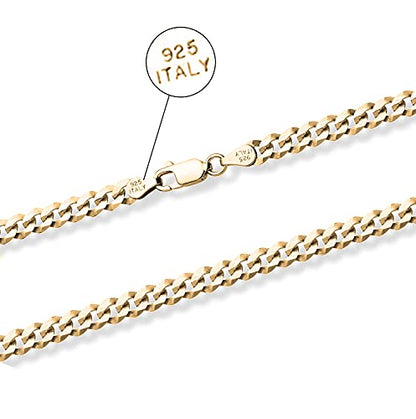 Savlano 925 Sterling Silver Chain Anklet Rope, Figaro, Mariner, Curb - 18K Gold Plated Chain Anklet Available in 9, 10 and 11 - Inches for Women Comes with a Gift Box - Made in Italy - style: Curb 2.2mm