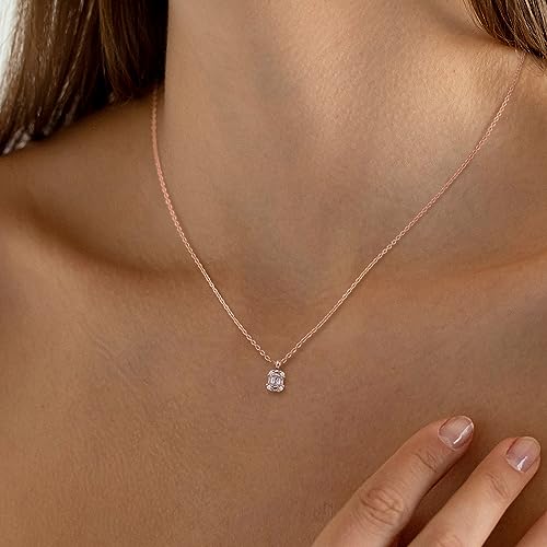 Tewiky Pendant Necklace for Women 14k Gold Plated Chain Choker Necklaces | Dainty Necklaces,Aesthetic Simple Necklace,Jewelry Gifts for Women - color: roes gold CZ