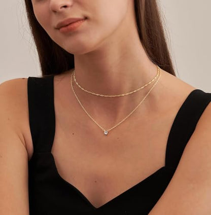 NECOCY Layered Gold Necklaces for Women Dainty Chokers Necklace Silmple Stackable Cubic Zirconia Necklace Non Tarnish Vacation Jewelry Trendy Gifts for Women - style: Layered chain CZ
