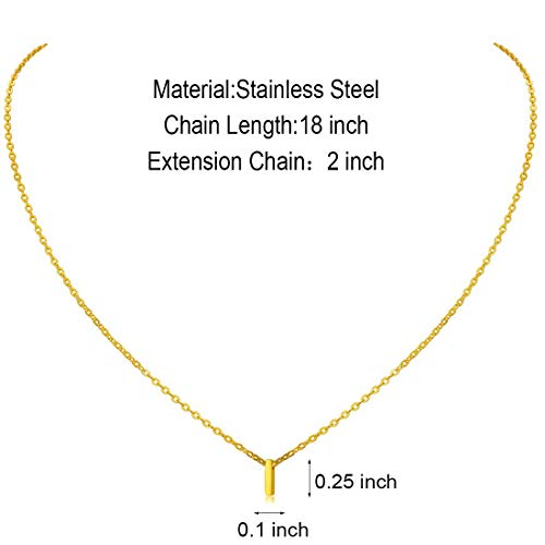 MOMOL Tiny Initial Necklace 18K Gold Plated Small Letter Necklace Personalized Name Necklace for Women - color: Gold I