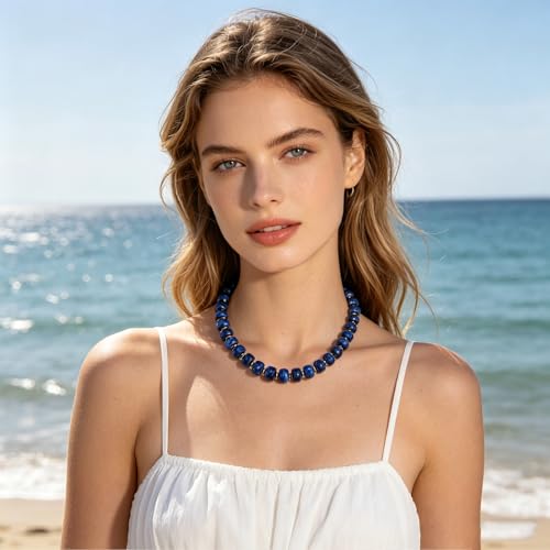 Chunky Heart Necklaces for Women Colorful Resin Beaded Necklaces for Women Gold Puffy Heart Statement Necklace Trendy Acrylic Choker Jewelry Gift - color: B-Baolan