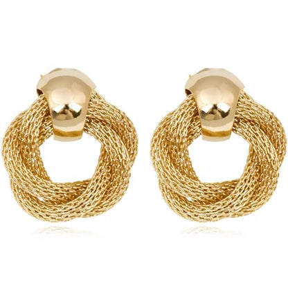 REELMAR Chunky Geometric Clip On Earrings for Women Trendy Gold-Plated Thick Hammered Rectangle Dupes Earrings Minimalist Statement Earrings No Piercing Clips - color: Chain-Gold