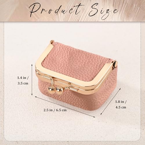 Zivyes Mini Jewelry Box Travel Small Coin Purse Organizer Case Genuine Leather Tiny Size (Light Pink) - color: Light Pink-Tiny