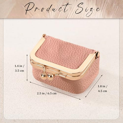 Zivyes Mini Jewelry Box Travel Small Coin Purse Organizer Case Genuine Leather Tiny Size (Light Pink) - color: Light Pink-Tiny
