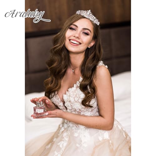 Silver Tiara and Crown for Women，Jeweled Elegant AB Rhinestones Princess Tiara Costume with Combs Bridal Wedding Prom Birthday Aurora Crown and Rapunzel Girls Tiara gifts for women - color: Si1ver
