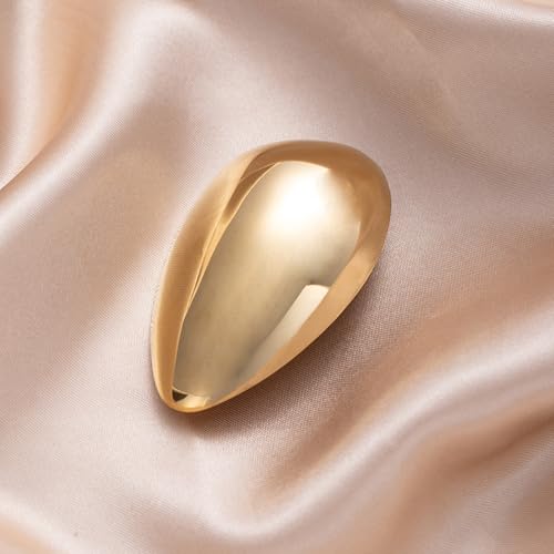 Geometric Teardrop Brooch for Women Gold Silver Statement Metal Brooch Pins Chunky Irregular Round Lapel Pin Coat Sweater Scarves Shawl Brooches Fashion Wedding Party Prom Jewelry - color: Gold