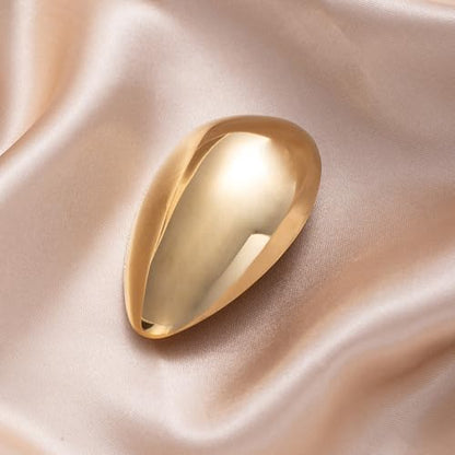 Geometric Teardrop Brooch for Women Gold Silver Statement Metal Brooch Pins Chunky Irregular Round Lapel Pin Coat Sweater Scarves Shawl Brooches Fashion Wedding Party Prom Jewelry - color: Gold