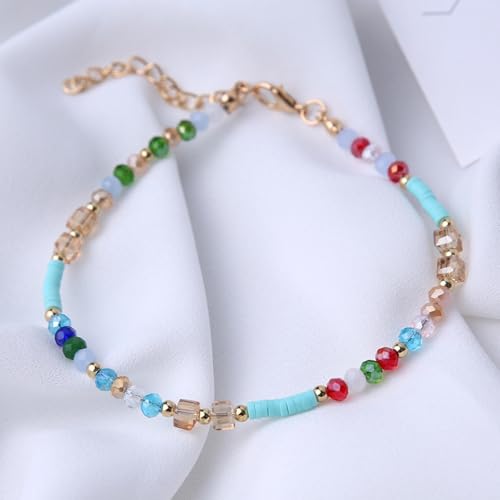Starfish Shell Anklet Bracelets for Women, Boho Beaded Shell Anklet Set, Beach Vacation Foot Jewelry, Layered Summer Beachy Anklets - color: A6