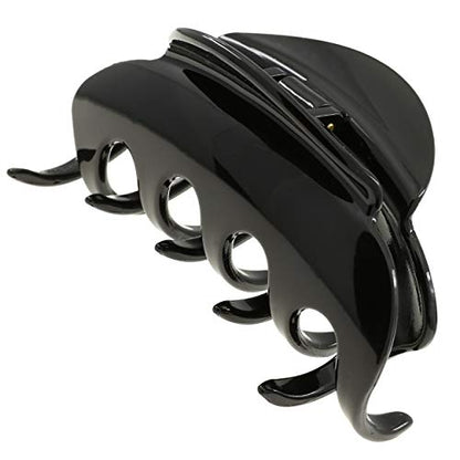 Camila Paris CP2385 French Hair Clips for Women, 3.5" Large Claw Clip Strong Hold All Day, Girl Large Claw Clips for Thick Hair, No Damage No Slip Flat Clip for Women. Made in France - color: Black