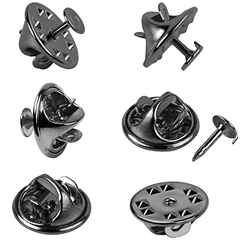 JANYUN 120 Pairs Butterfly Clutch Tie Tacks Pin Back Safty Secure Locking | Holder Clasp Lock Backings,Replacement with 8mm Length 4mm Width Blank Pin for Brooch Lapel Enamel Craft Making - color: Black, size: 4mm