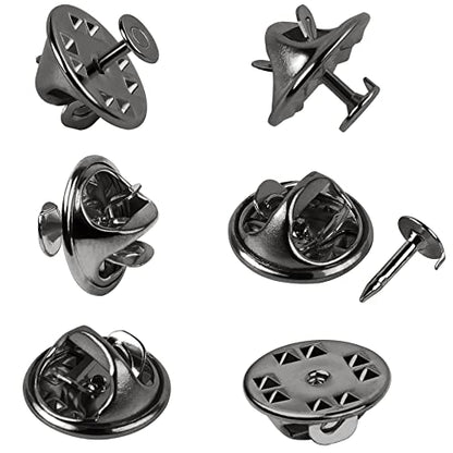 JANYUN 120 Pairs Butterfly Clutch Tie Tacks Pin Back Safty Secure Locking | Holder Clasp Lock Backings,Replacement with 8mm Length 4mm Width Blank Pin for Brooch Lapel Enamel Craft Making - color: Black, size: 4mm