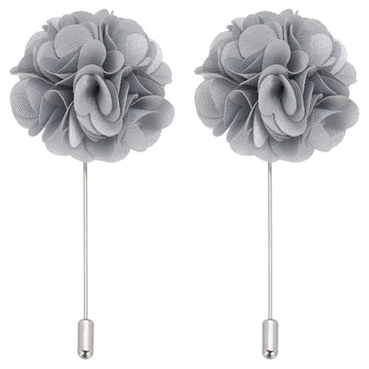 PATIKIL Flower Boutonnieres Pin, Lapel Pin for Men Camellia Flower for Suit Wedding Graduation Anniversary Graduation Outfit Accessories - color: Gray