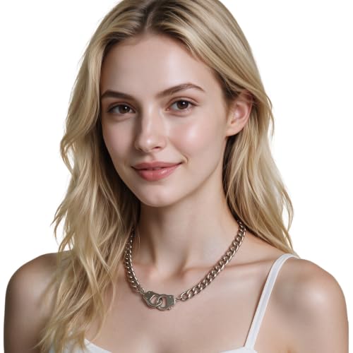 Succuba Stainless Steel Handcuff Choker Necklace Chain Pendant Choker Collar Necklace for Women and Men from 16 to 24 Inches with Box - color: G, size: 22 Inches