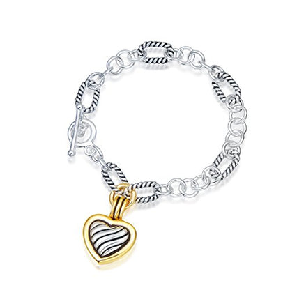 UNY JEWEL Jewelry Make a Statement with Foxtail Link Chain Bracelet Designer Brand Inspired Women Valentine - color: Twisted Cable Link Chain Heart