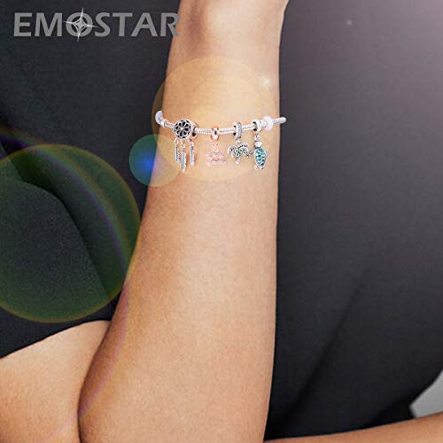 EMOSTAR Zodiac Sign Charms fits European Charm Bracelet – Rose Gold 925 Sterling Silver Necklace Pendant, 12 Horoscope Constellation Dangle CZ Birthstone Beads, Gifts for Women/Men/Birthday - color: Aquarius (1.20 – 2.18)
