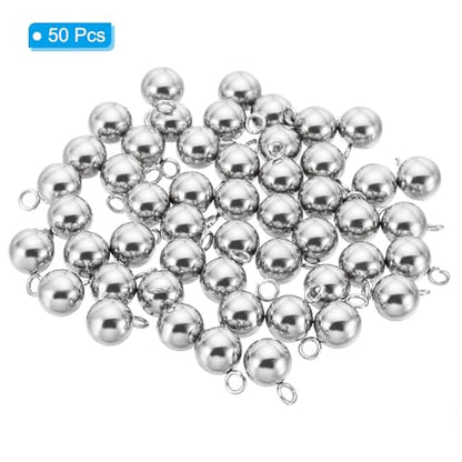 PATIKIL 50pcs Steel Bead Charm, Stainless Steel Ball Bracelet Charm Pendants Metal Round Beads Small Bulk for Jewelry Making - color: Silver Tone, size: 10mm