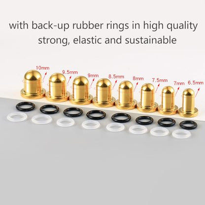 Casvort 22 PCS/16 PCS Hypoallergenic 18G-1'' Comfy Dead Stretching Plugs in 0.5mm Increments Saddle Plugs with Rubber Rings 316 Surgical Stainless Steel Crazy Ear Gauges Body Piercing Jewelry - color: Gold 6.5-10mm 16 PCS