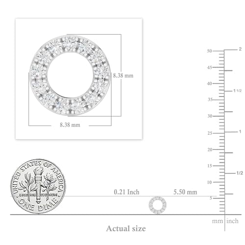 Dazzlingrock Round White Natural Diamond Halo Circle Shape Stud Earrings | 0.10 Ctw | Women | 925 Sterling Silver - color: Push Back
