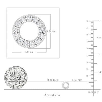 Dazzlingrock Round White Natural Diamond Halo Circle Shape Stud Earrings | 0.10 Ctw | Women | 925 Sterling Silver - color: Push Back