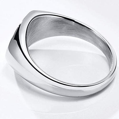 Jude Jewelers Stainless Steel Classical Simple Plain Oval Shape Signet Style Pinky Wedding Statement Promise Anniversary Ring
