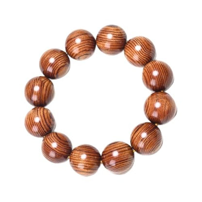 Natural Wooden Bracelet Adult Spring Bracelet Bead Dia. 0.8 inch 12 Beads 1pc - style: onlybeads