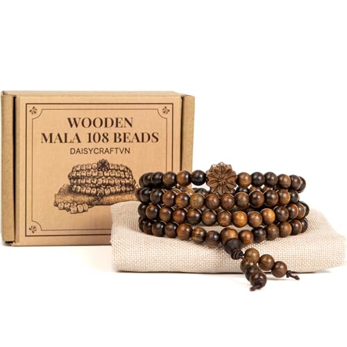 108 Mala Beads Prayer Beads, Wooden Bead Bracelet, Meditation Accessories, Bead Bracelet Men, Natural Wood Bead Chain - size: 6mm