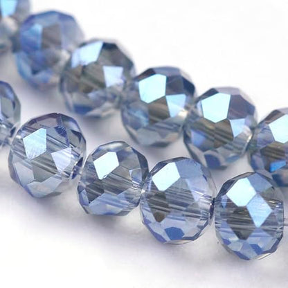 1110pcs Faceted Rondelle Glass Seed Beads 3x2mm Mini Crystal Loose Spacer Beads for DIY Friendship Bracelet Necklace Beading Craft Jewelry Making Ornament, Blue, 2 - color: Blue, 2
