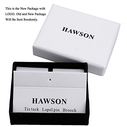 HAWSON Mini Tie Pin for Men, Tie Tack with Chain for Men's Necktie, Tie Tack Gift Set for Wedding, Party, Meeting - color: Gold + Brushed Silver