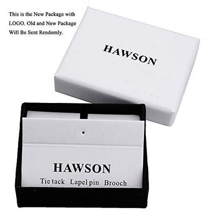 HAWSON Mini Tie Pin for Men, Tie Tack with Chain for Men's Necktie, Tie Tack Gift Set for Wedding, Party, Meeting - color: Gold + Brushed Silver