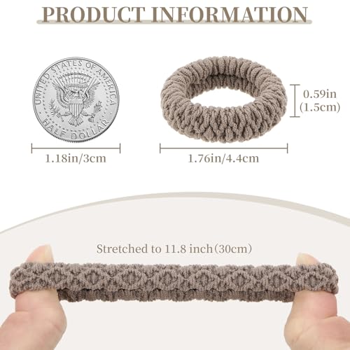 QIUTIMIY 10 Pcs No Damage Hair Ties Thick Hair Elastic Rubber Bands Hair Accessories Scrunchies Seamless for Women - color: Style 7