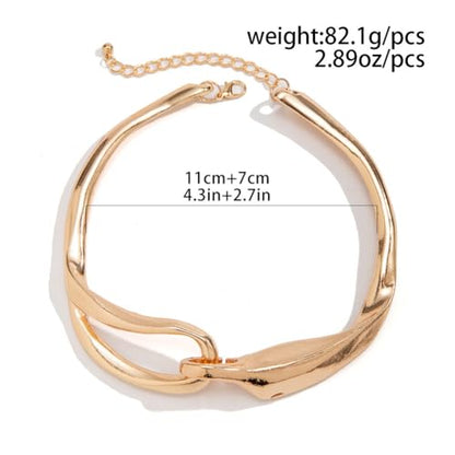 Chunky Gold Necklace Big Statement Chunky Necklace for Women African Tribe Wide Metal Choker Necklaces Jewelry - color: 07 Silver