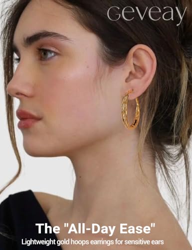 Gold Hoop Earrings for Women Hypoallergenic Lightweight Twisted Hoops Earrings Trendy Chunky Large Big Mobius Gold Earrings 30/40/50MM - color: 40MM Gold