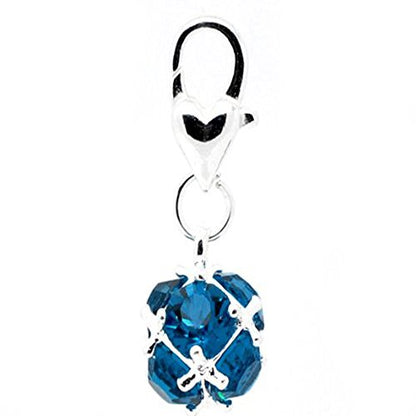 Sexy Sparkles Birthstone Dangle Charm Pendant for European Clip on Charm Jewelry with Lobster Clasp - color: Turquoise - December