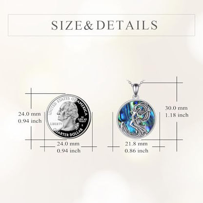 YFN Andromeda Goddess Necklace 925 Sterling Silver Abalone Shell Crescent Moon Witch Pendant Andromeda Jewelry for Women