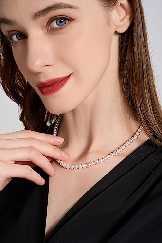 Aleasha Faux Pearl Strand 4mm-10mm 14"-22" White Pearl Necklace Choker Women Men Wedding Jewelry - color: White-6mm, size: 20inches