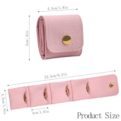 3 Pack Mini Jewelry Organizer, Travel Jewelry Case, Foldable Multifunctional Travel Jewelrys Pouch for Earrings, Necklaces, Rings, Chain Bracelets, Brooches - color: Pink