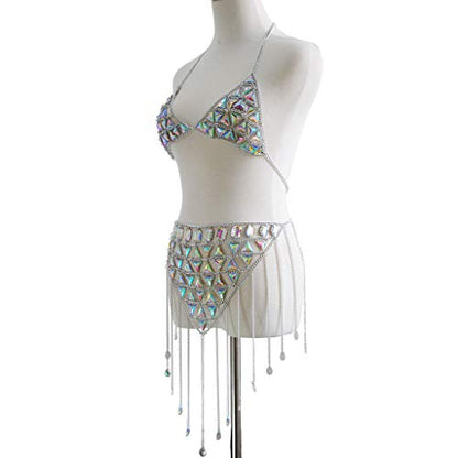 Women's Sexy Suit Body Chain - color: Silvery