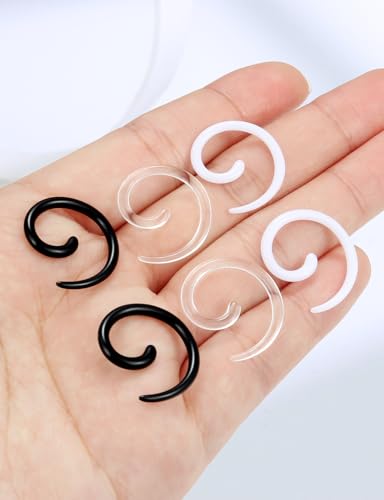 14-00G Ears Gauges Tunnels Plugs for Women Acrylic Spiral Snail Ear Gauge Septum Stretching Kit Earring Expander Stretcher Earrings Piercing Jewelry for Women Men - style: 12G Tapers
