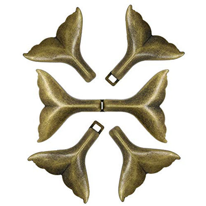 bezelry 3 Pairs Whale Tail Cape or Cloak Clasp Fasteners. 62mm x 35mm Fastened. Sew On Hooks and Eyes Cardigan Clip (Antique Brass) - color: Antique Brass