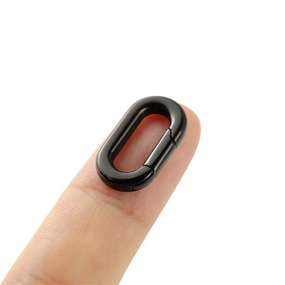 1 Pcs Oval Spring Ring Connector, Stainless Steel Keychain Clasp Hardware for Key Rings & DIY Crafts(Black(1.25cm) - color: Black-A