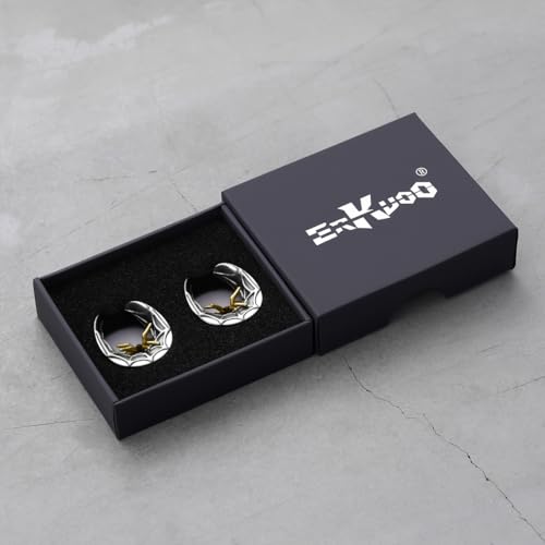 ERKUOO 2PCS 0g 00g-1" Gothic Golden Raven Skull Saddle Ear Gauge Spider Web Double Flared Plug Tunnels Expander Piercing Jewelry For Women Men 8mm-25mm - color: Spider Web-Silver, size: 00g=10mm