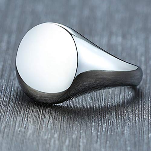 Jude Jewelers Stainless Steel Classical Simple Plain Round Signet Style Pinky Wedding Statement Promise Anniversary Ring - color: Silver