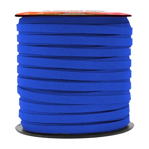 Mandala Crafts 5mm Cobalt Blue Faux Suede Vegan Leather, Jewelry Making | 50 Yards Durable Flat Leather Strings, Laces & Strips for Bracelets, Necklaces, Braiding, Dream Catchers Supplies & Chokers - color: Cobalt Blue, size: 5mm 50 Yards