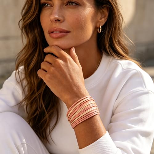 hotoo Leather Wrap Bracelet for Women - color: Pinkish brown