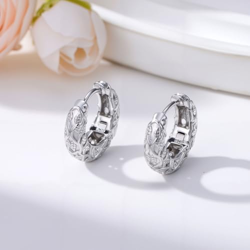 925 Sterling Silver Hollow Hoop Earrings for Women, Simple and Retro Style, Jewelry Gifts for Valentine's Day, Mother's Day, And Birthdays - style: Style 2