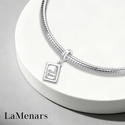 LaMenars 925 Sterling Silver Charms for Pandora Bracelets & Necklaces | Bead Charms Birthday Holiday Jewelry Gifts For Women - color: Holy Beble Cross Dangle