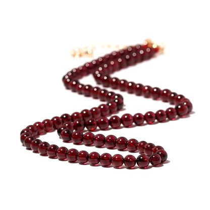 Simple 4mm Gemstones and Crystals Choker Necklace Unisex 16"-18" | Necklaces for Women Men, Adjustable, 40-45 cm Chain Length, Handmade, Spiritual Gemstones, Positive Energy, Daily Wear - style: Garnet