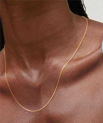 Dainty Sterling Silver Plated Diamond Choker Necklace for Women | Layered Created Diamond Pendent Necklace Set Non Tarnish, Stackable Cuban Chain Choker Jewelry - color: Gold-05