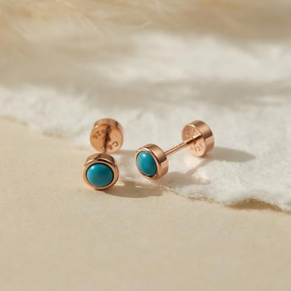 CHIC & ARTSY 18K Gold Plated Solid 925 Sterling Silver Flat Back Earrings for Women Multiple Piercings Screw Back Earrings Cartilage Hypoallergenic Jewelry - style: 925 Silver Flat Back #15