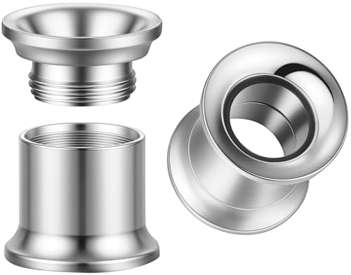 Surigcal Stainless Steel Ear Gauges Tunnels - Internally Threaded Plugs For Ears - Internally Threaded Ear Gauges For Men Women - Double Flare Internal Thread Screw-Fit Gauge Flesh Tunnel Earrings - color: Steel, size: 8mm (0g)